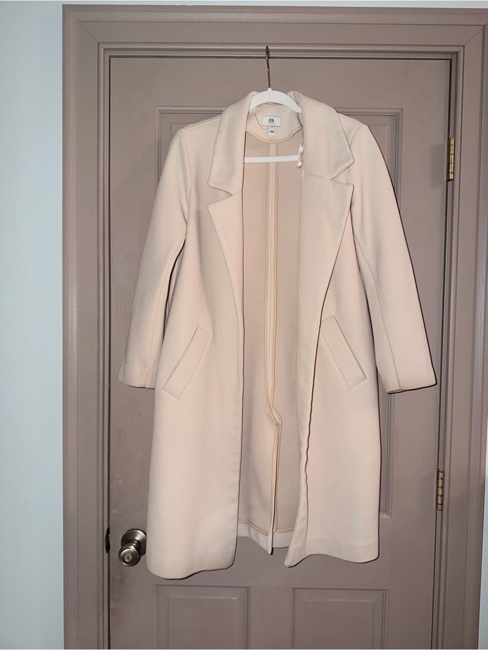 River Island Petite Beige/Tan Longline Coat US 4